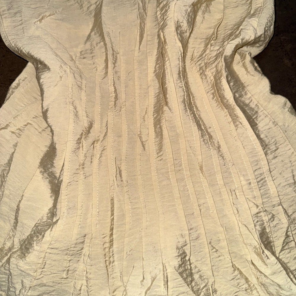Anthropologie Beige Textured Cap Sleeve Blouse - Picture 6 of 8